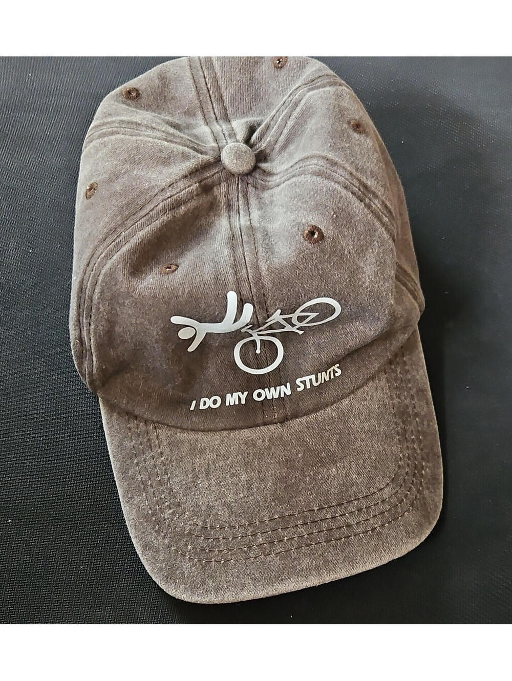 Brown Adjustable Baseball Cap I Do My Own Stunts Humor Cycling Men